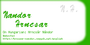 nandor hrncsar business card